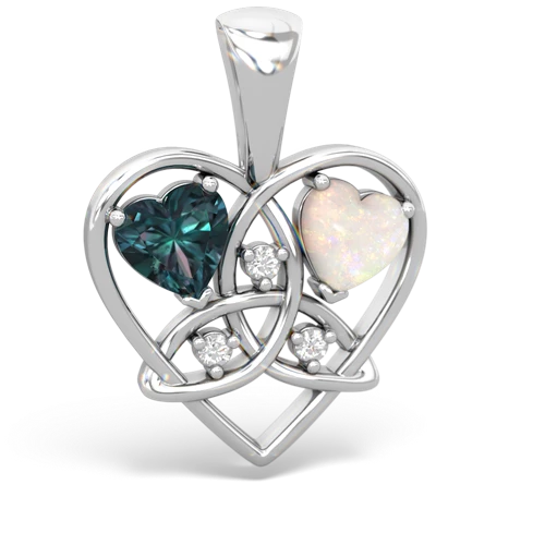 alexandrite-opal celtic heart pendant