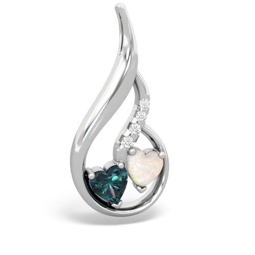 alexandrite-opal keepsake swirl pendant