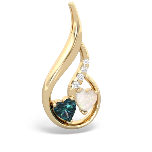 alexandrite-opal keepsake swirl pendant