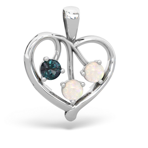 alexandrite-opal love heart pendant