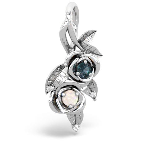 Lab Alexandrite Lab Created Alexandrite with Genuine Opal Rose Vine pendant Pendant