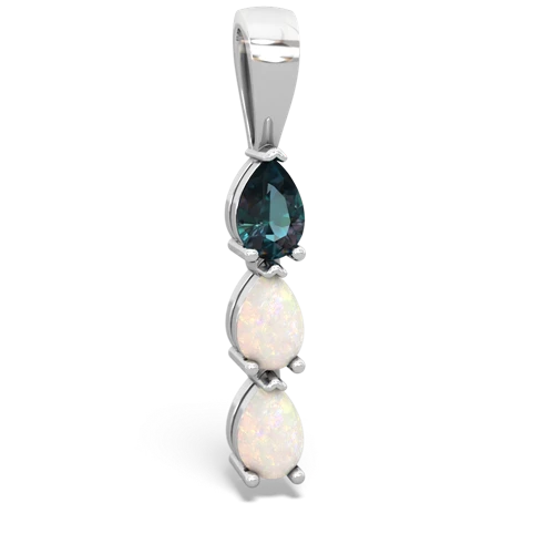 Lab Alexandrite Lab Created Alexandrite with Genuine Opal and  Three Stone pendant Pendant