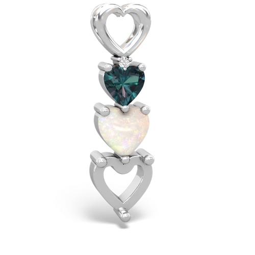 alexandrite-opal three stone pendant
