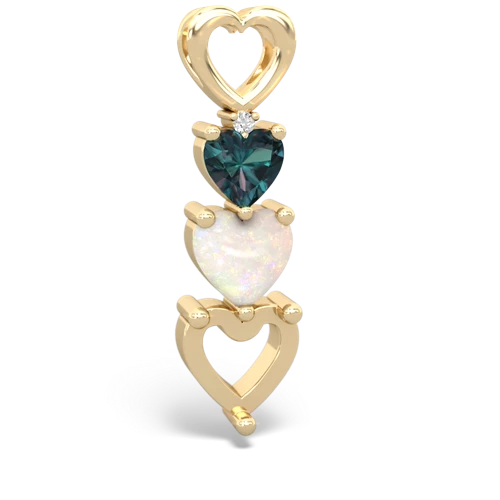 Lab Alexandrite Lab Created Alexandrite with Genuine Opal and Genuine White Topaz Past Present Future pendant Pendant
