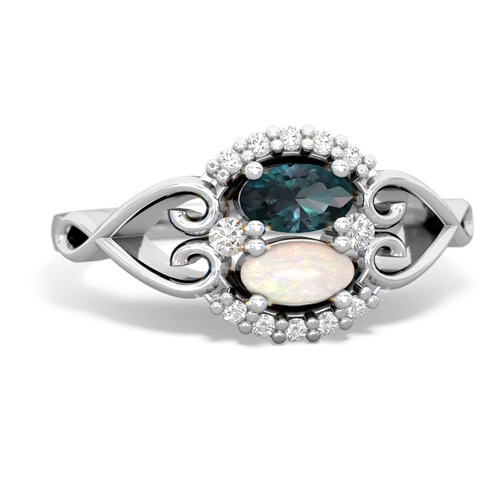 alexandrite-opal antique keepsake ring