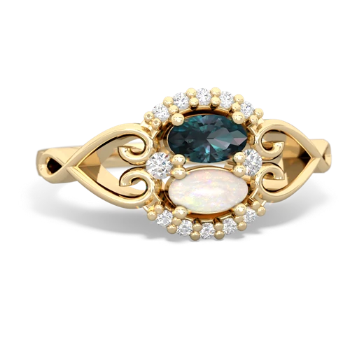 alexandrite-opal antique keepsake ring