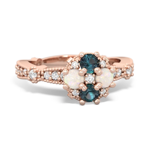 alexandrite-opal art deco engagement ring