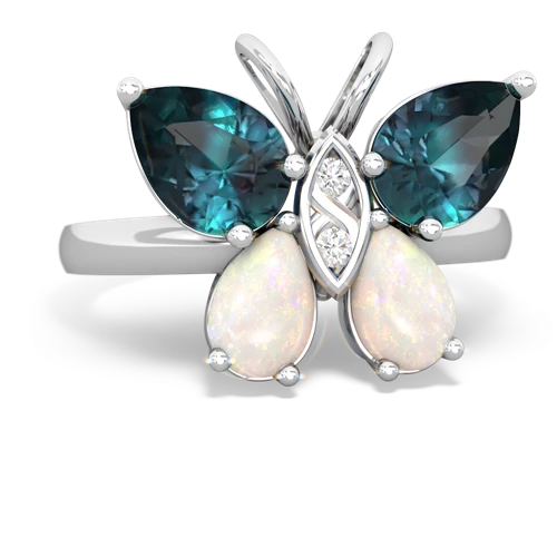 alexandrite-opal butterfly ring