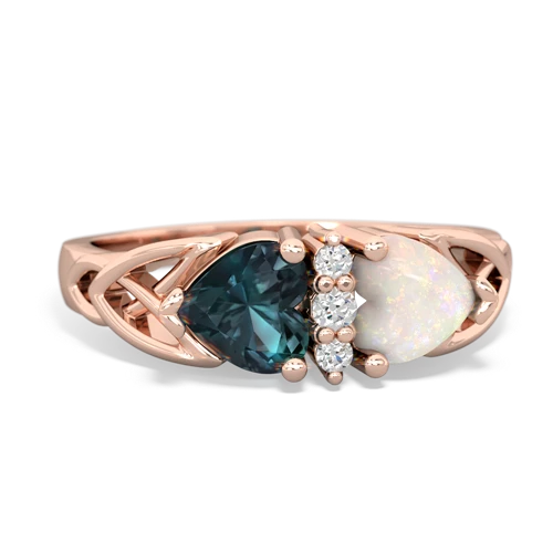 alexandrite-opal celtic ring