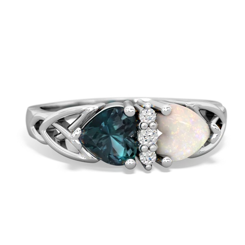 alexandrite-opal celtic ring