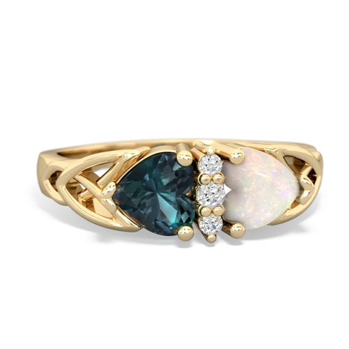 alexandrite-opal celtic ring