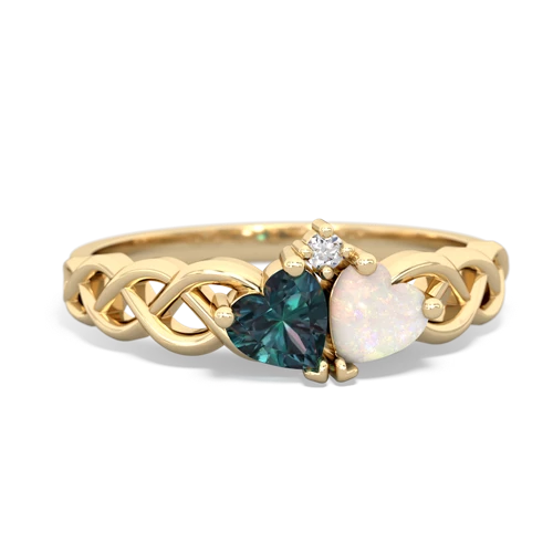 alexandrite-opal celtic braid ring