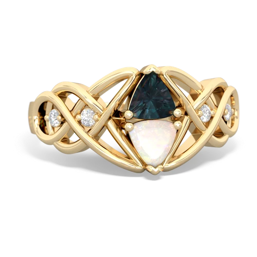 alexandrite-opal celtic knot ring