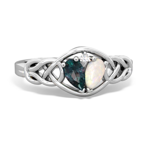 alexandrite-opal celtic knot ring