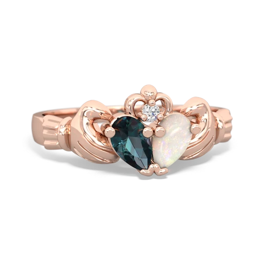 alexandrite-opal claddagh ring