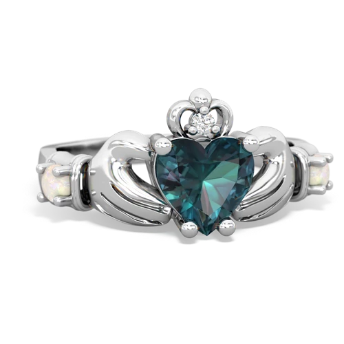 alexandrite-opal claddagh ring