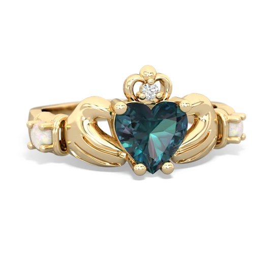 alexandrite-opal claddagh ring