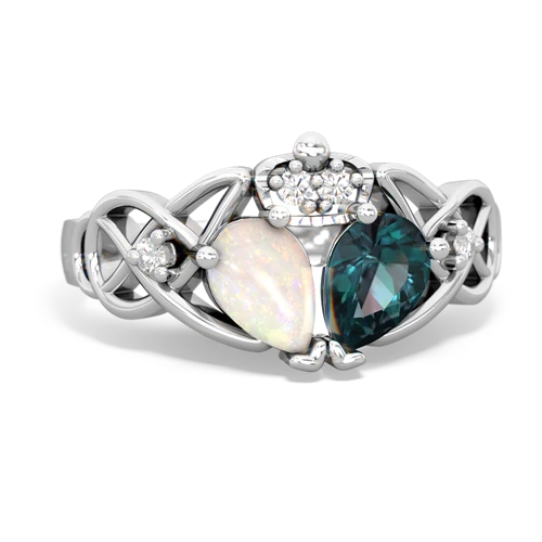 alexandrite-opal claddagh ring