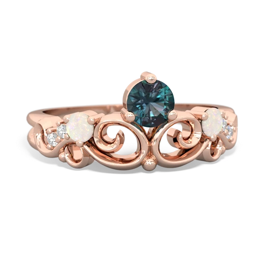 Lab Alexandrite Lab Created Alexandrite with Genuine Opal and Lab Created Sapphire Crown Keepsake ring Ring