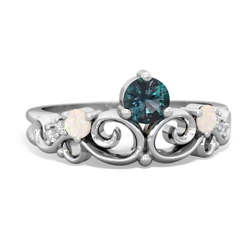 Lab Alexandrite Lab Created Alexandrite with Genuine Opal and  Crown Keepsake ring Ring