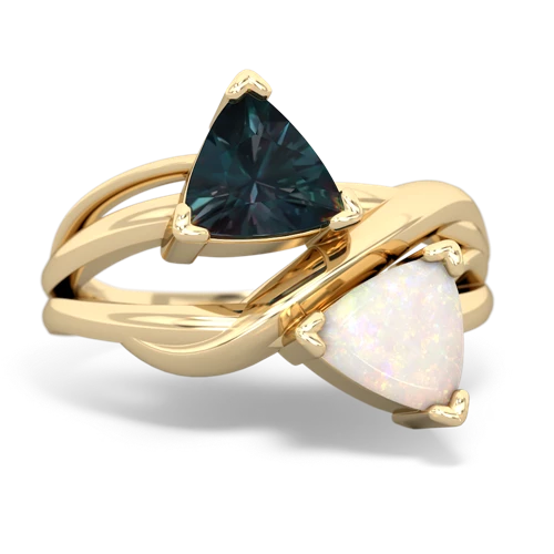 alexandrite-opal filligree ring