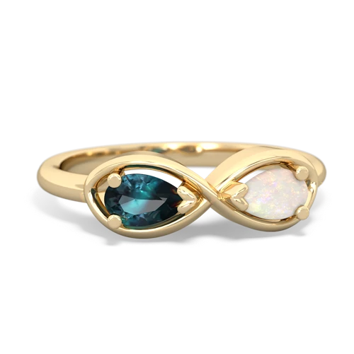 alexandrite-opal infinity ring