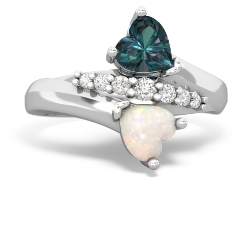 alexandrite-opal modern ring