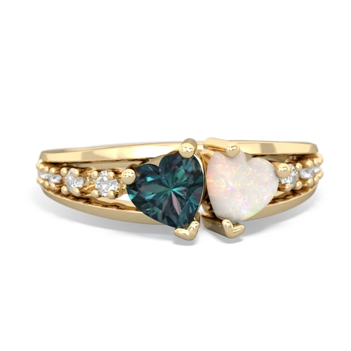 alexandrite-opal modern ring