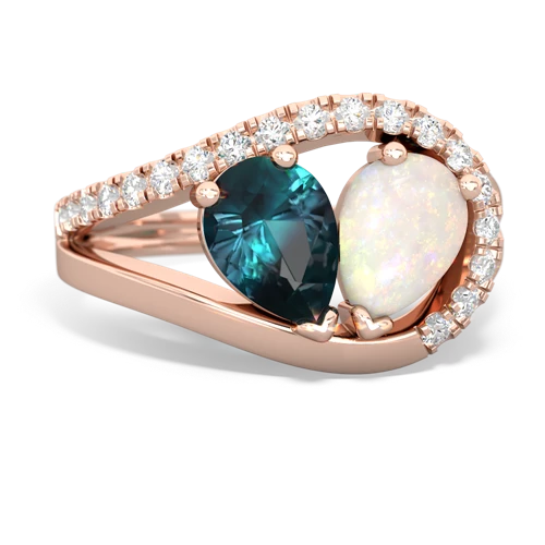 alexandrite-opal pave heart ring