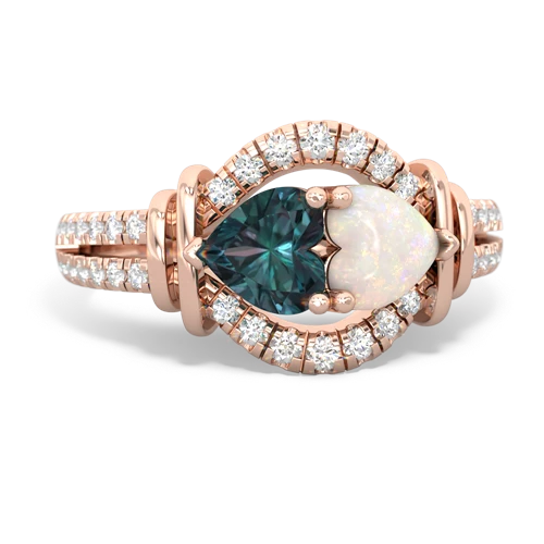 alexandrite-opal pave keepsake ring