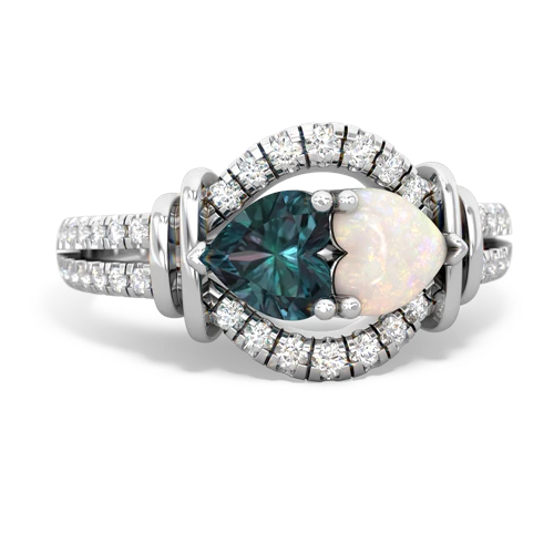 alexandrite-opal pave keepsake ring