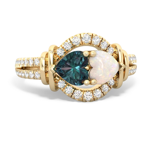 alexandrite-opal pave keepsake ring