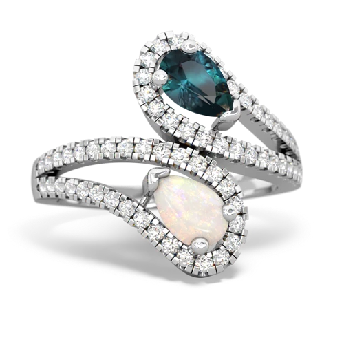 Lab Alexandrite Lab Created Alexandrite with Genuine Opal Diamond Dazzler ring Ring