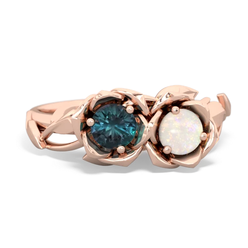 alexandrite-opal roses ring