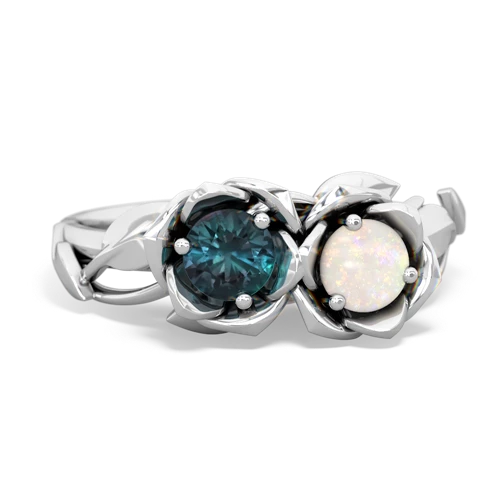 alexandrite-opal roses ring