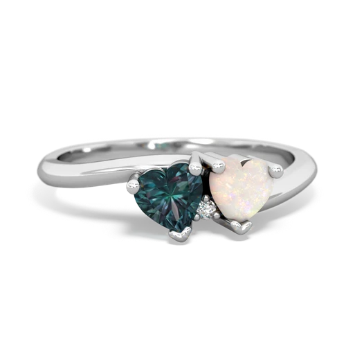Lab Alexandrite Lab Created Alexandrite with Genuine Opal Sweetheart's Promise ring Ring