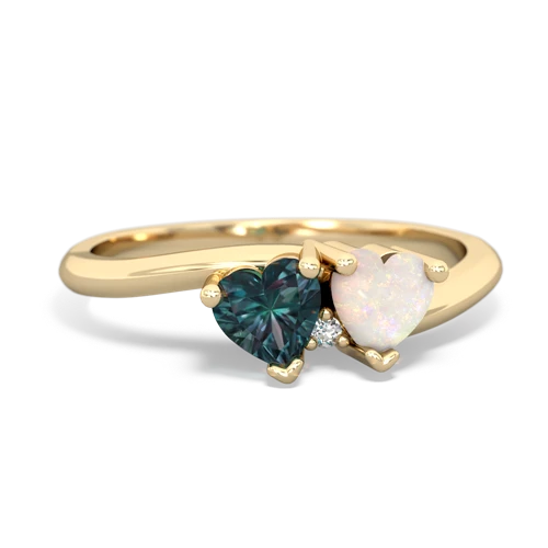 alexandrite-opal sweethearts promise ring