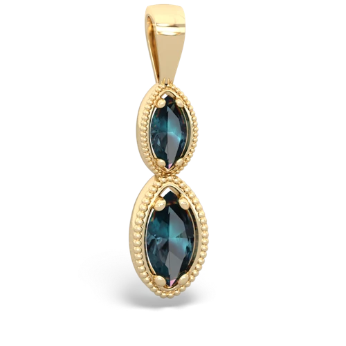 Lab Alexandrite Antique-style Halo Lab Created Alexandrite pendant Pendant