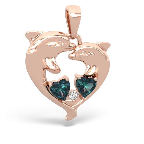 alexandrite dolphins pendant