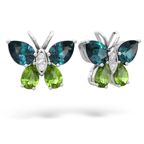 alexandrite-peridot butterfly earrings