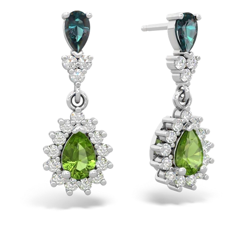 alexandrite-peridot dangle earrings