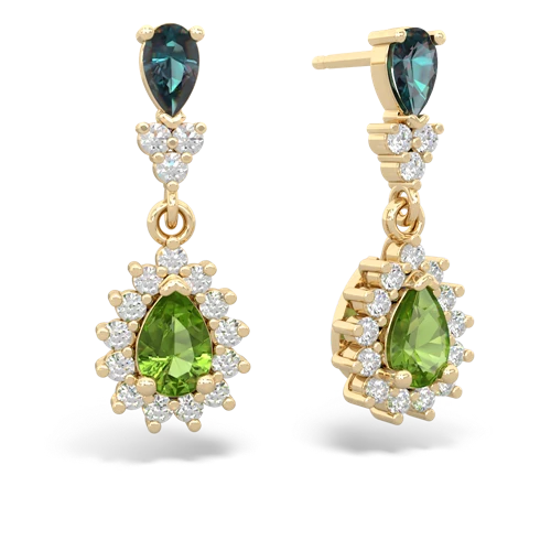 alexandrite-peridot dangle earrings