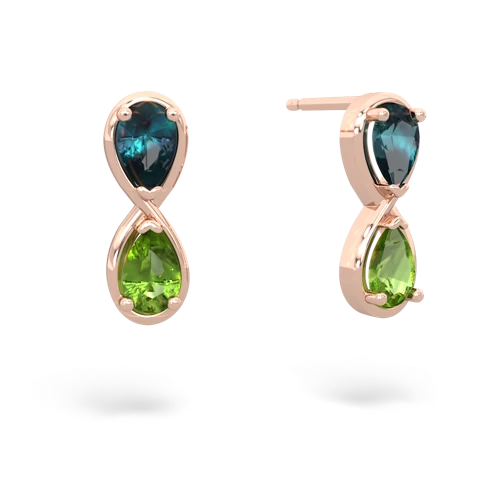 alexandrite-peridot infinity earrings
