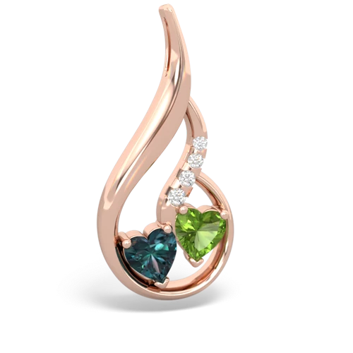 alexandrite-peridot keepsake swirl pendant