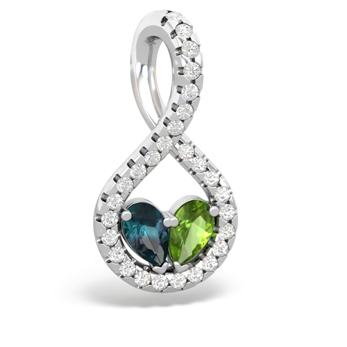 alexandrite-peridot pave twist pendant