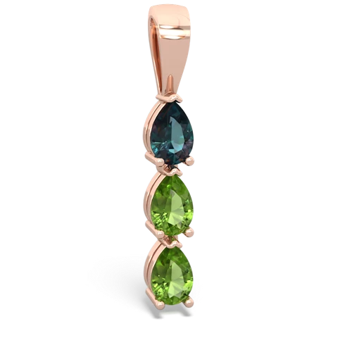 alexandrite-peridot three stone pendant