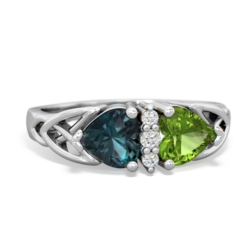 Lab Alexandrite Lab Created Alexandrite with Genuine Peridot Celtic Trinity Knot ring Ring