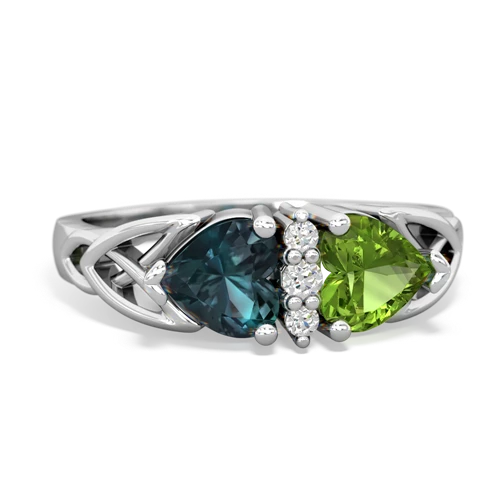 alexandrite-peridot celtic ring