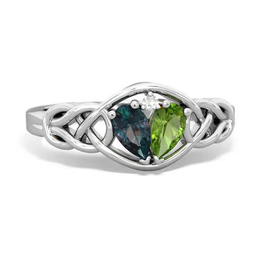 Lab Alexandrite Lab Created Alexandrite with Genuine Peridot Celtic Love Knot ring Ring