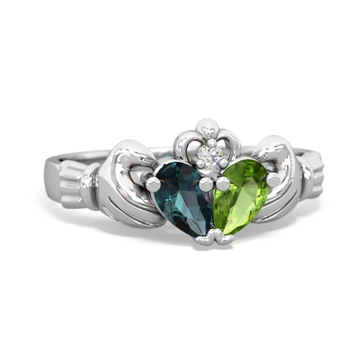 Lab Alexandrite Lab Created Alexandrite with Genuine Peridot Claddagh ring Ring